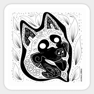 the wolf pack ecopop in kawaii pattern Sticker